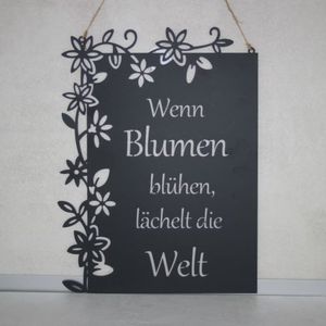 Schild "Wenn Blumen..."