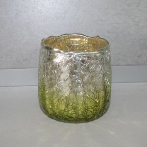 Teelicht Bicolor silber/grün